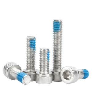 Tornillo de Fijación de Nylon Azul Antiaflojamiento, Grado 8.8 10.9 M12 M16 M20, con Parche de Nylon, Tipo Allen, Galvanizado - Product Image 2
