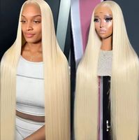 Wig Lace Front 613 Rambut Manusia Asli Virgin, Wig Frontal Lace 13x6 Loose Deep, Sudah Di-pre-pluck, Kepadatan 200%, Wig Lace Front HD Pirang 613