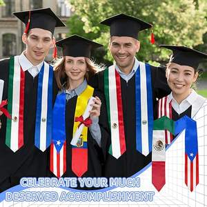 Écharpe de graduation <span class=keywords><strong>Jordan</strong></span> et drapeau américain, châle de graduation pour étudiants étrangers, études internationales, personnalisable - Product Image 5