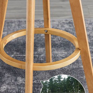 Chaise de bar en bois massif au design moderne, tabouret de bar pour salon de thé, tabouret de bar pour la maison avec dossier créatif, tabouret de bar pivotant pour comptoir, chaise haute pour le lait - Product Image 5