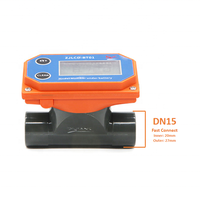 Compteur de débit d'eau numérique DIJIANG ZJPVC-BT01-DN15 de type turbine en PVC, débit de 5 à 100 L/min, protection IP65, connexion rapide, OEM