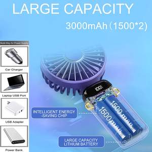 Vente chaude Été Pliable <span class=keywords><strong>Ventilateur</strong></span> À Main Affichage Numérique Portable Pliable Rechargeable Sport <span class=keywords><strong>Mini</strong></span> <span class=keywords><strong>Ventilateur</strong></span> - Product Image 5