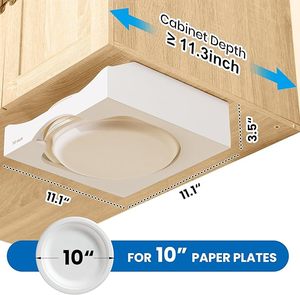 Supports de rangement en bois, distributeur de vaisselle en carton sous l'<span class=keywords><strong>armoire</strong></span> pour 10 pouces - Product Image 6