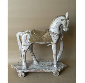 Decoración de Madera Pintada a Mano de Alta Calidad, Hecha a Medida, con Diseño de Caballos, para el Hogar, Regalo de Jubilación, Diwali, Ecológica, Duradera, Decoración Artística para el Salón - Product Image 1