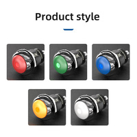 Pulsador LED de plástico impermeable 12mm, varios colores, 12-24V ip67 7A, para montaje en panel