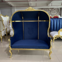 Fauteuil double de style cage à oiseaux blanc et or, pour événements de mariage européens, personnalisable
