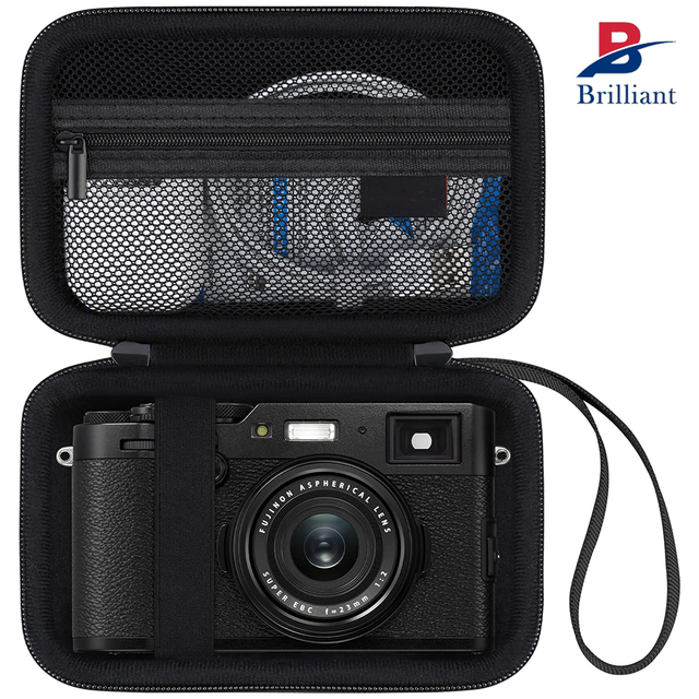 Brilliant Custom Waterproof Eva Digital Camera Carrying Case for Fujifilm X100V Zipper Mesh Pocket Fit USB Cable