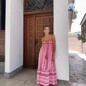 <span class=keywords><strong>Robe</strong></span> <span class=keywords><strong>longue</strong></span> bohème de plage pour femmes, nouvelle <span class=keywords><strong>robe</strong></span> sexy en crochet patchwork imprimée, vente chaude - Product Image 1