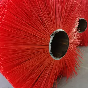 One Piece Spiral Brooms Skid Steer Brooms Winding Strip Brush onto a Shaft or Core Spiral Wound Roller Brushes