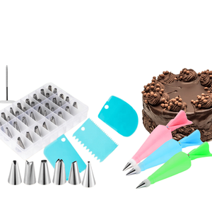 Kit de décoration de gâteaux professionnel de 116 pièces avec plateau tournant, embouts de pâtisserie, spatule en acier inoxydable, grattoir, outils de pâtisserie - Product Image 3