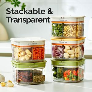 Household Kitchen 4 Grid Seasoning Storage Box Cooking BBQ Plastic 4 Compartment Condiment Container with Lid - Product Image 5