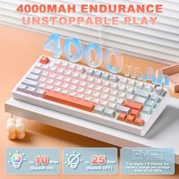 Teclado Mecánico OEM ODM N75 V2, Teclado Inalámbrico para Juegos de 2.4GHz y Bluetooth, Diseño de 75 Teclas con Perilla, Teclado Bluetooth Trimodal, Color Crema