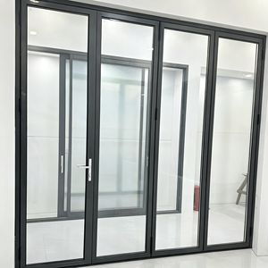 Porta Bifold in Vetro 73-65 Completamente Sigillata con Cerniera Anti-schiacciamento e Protezione dagli Uragani <span class=keywords><strong>per</strong></span> Uso Esterno nei Centri Commerciali - Product Image 1