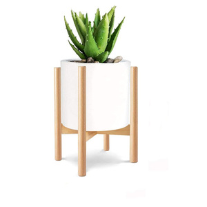 Soporte para plantas en forma de cruz de madera de bambú, tamaño ajustable para uso en interiores y exteriores, diseño moderno de madera maciza - Product Image 5