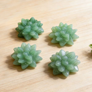 Vente en gros de sculptures de cristaux de guérison naturels, cristal d'<span class=keywords><strong>aventurine</strong></span> <span class=keywords><strong>verte</strong></span>, décoration de fleurs de cactus en cristal pour cadeau - Product Image 4