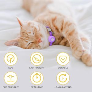 HONGTOP H Collar GPS para rastrear gatos, resistente al agua Ipx7, seguimiento en tiempo real para gatos con la aplicación Apple Find My, iOS, Bluetooth, nailon - Product Image 6
