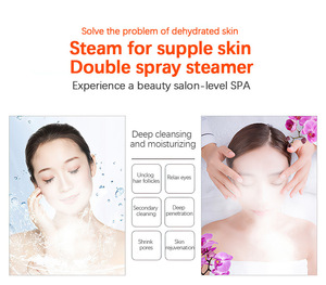 Vaporizador Facial Profesional de Doble Tubo Frío/Caliente, Lámpara Lupa Ajustable con Ruedas, Máquina Hidratante para Salones de Belleza y Pestañas - Product Image 2