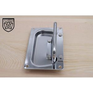 Manija empotrada de acero inoxidable con resorte para puerta de gabinete o flight case - Product Image 3