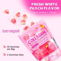 Complément de beauté végétalien pour cheveux, peau et ongles, Gommes à la biotine et au collagène pour éclaircir la peau, Gommes à la biotine et au collagène en forme d'ours vitaminés