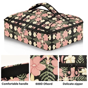 Hawaiian Puakenikeni Quilt Flower Custom Printed Pizza Bag Potluck Holder Insulated Food Warmer Casserole Cooler Bag - Product Image 4