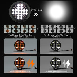 Faro <span class=keywords><strong>LED</strong></span> IP68 <span class=keywords><strong>para</strong></span> Camión de 9 Pulgadas con Encendido Dinámico, DRL Ámbar Blanco, Luz de Conducción de 260W, Foco 4x4 <span class=keywords><strong>para</strong></span> Parachoques Superior de Semirremolque - Product Image 3