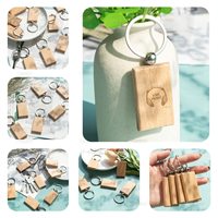 Vente en gros de supports vierges en bois pour gravure personnalisée, 5,9x3 cm, durables, écologiques, en forme de rectangle, pour porte-clés, étiquettes de clés et cadeaux DIY