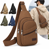 Sac bandoulière léger et portable pour homme, imperméable, durable, avec fermeture éclair, en polyester, pour la marche, la course, mode décontractée