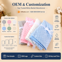 Couverture Bébé Aodu en Minky à Pois et Sherpa Double Face Douce et Confortable pour Nouveau-né, Enfant, Berceau, Poussette, Langes – Vente en Gros Direct Usine