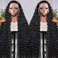 Perruque Vierge Crépue Bouclée Couleur Naturelle, Perruque Frontale 13x4 HD en Dentelle de Cheveux Humains pour Femmes Noires, Pré-Épilée, Double Tirage, Vente en Gros