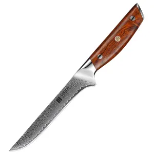 Kitchen Knife 67 Layers Damascus Carbon Steel Daily Kitchen Cut Usage Rosewood Handle 6 Inch Sharp Kitchen Boning Knife