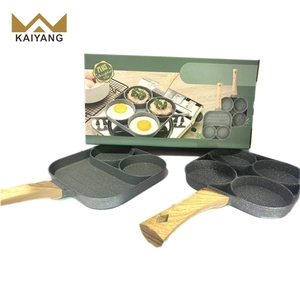 Sartén para huevos de cuatro agujeros de hierro fundido, sartén antiadherente para desayuno con mango - Product Image 4