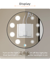 Produit phare : Ensemble d'éclairage LED intelligent à capteur tactile pour miroir, DC12V 2A 24W, réglable, garantie 2 ans, pour miroirs de 1 à 5 mm d'épaisseur