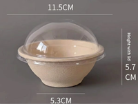 Wegwerp stevige ecologische biologisch afbreekbare dipschaal 220ml mini fruitpot van duurzaam plantmateriaal voor kamperen en serveren