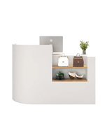 Petit Comptoir de Caisse Moderne en Bois pour Magasin de Vêtements pour Femmes et Salons de Beauté - Simple Bureau d'Accueil