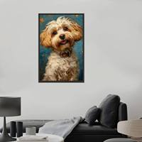 Peinture à l'huile sur toile moderne, écologique, de haute qualité, faite à la main, représentant un chien, décoration murale pour la maison