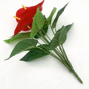 Fleur de palmier rouge, matériau mural végétal, accessoire de décoration de mariage, Poinsettia - Product Image 3