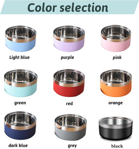 Mangkuk hewan peliharaan baja tahan karat ramah lingkungan Logo kustom mangkuk makanan anjing & kucing modis untuk hewan peliharaan besar sedang & Kecil - Product Image 6