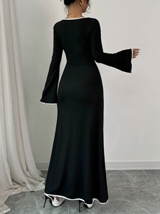 Nuovo Abito <span class=keywords><strong>Elegante</strong></span> 2026 in Stile Europeo e Americano <span class=keywords><strong>con</strong></span> <span class=keywords><strong>Scollo</strong></span> Quadrato, Colori Misti, Effetto Snellente per Signore - Product Image 5