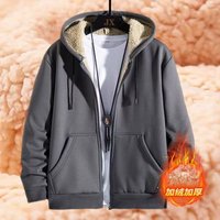 Pull à capuche zippé en polyester tricoté coupe-vent pour homme, motif cœur, rembourrage épais, coupe longue et régulière, collection Hiver/Printemps