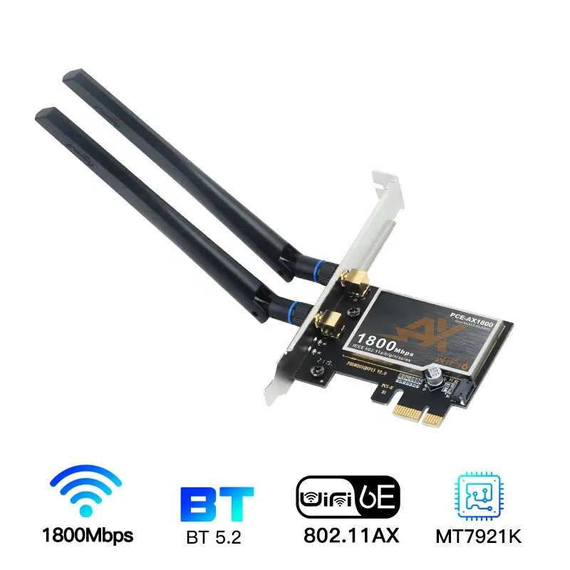 Hot bán mt7921 Wifi 6 mô-đun 802.11ax không dây wifi6 PCIe Card mạng Dongle bt5.2 ax1800 adapter không dây cho máy tính
