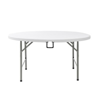 Table ronde pliante moderne 180 cm, moulée par soufflage, simple, pour extérieur, restaurant, usage domestique, grande, pliable