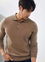 Chemise à manches longues en cachemire de haute qualité, chemise en cachemire 100% tricotée, pull pour homme