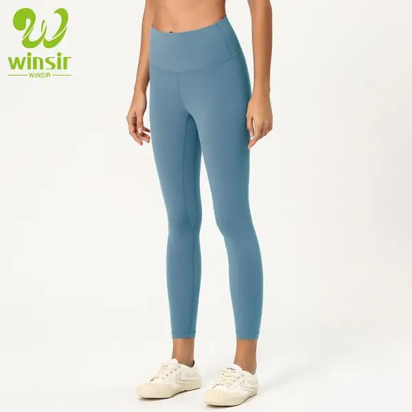 Оптовая продажа, женские нейлоновые леггинсы размера США для фитнеса и йоги, с высокой талией и внутренним карманом