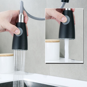 <strong>Matte</strong> <strong>Black</strong> 304 Stainless Steel <strong>Pull</strong> Out Kitchen Sink Faucet Flexible Sprayer 2 Spray Modes Deck Mount Kitchen Mixer Tap - Product Image 4