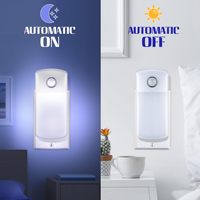 Veilleuse LED 5-en-1 blanc chaud, lampe de poche lune à brancher avec prise pliable pour chambre à coucher