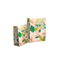 Sac en papier kraft personnalisé série fleurs pour traiteur, thé au lait, café, desserts, emballage à emporter, sac cadeau