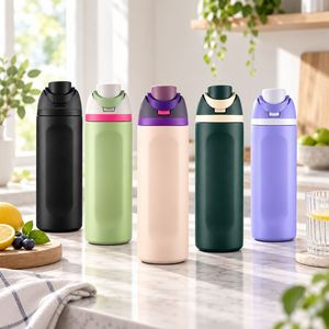 Botella de Agua Deportiva Aislada al Vacío de Acero Inoxidable de 24 oz con Logotipo Personalizable, Libre de BPA, a Prueba de Fugas, Aislamiento Térmico de 12-24 Horas - Product Image 5