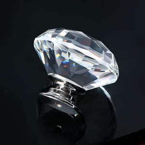 Transparent Colored Crystal Pull Handles <b>Knobs</b> for Kitchen Cabinets <b>Dresser</b> Bedroom Bathroom Hotel Modern Design Durable - Product Image 3