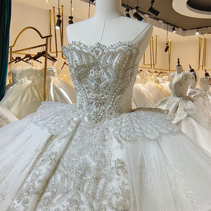 Vestido de Novia de Princesa con Escote en V, Apliques, Mangas Desmontables, Silueta de Sirena/Trompeta, Lsml016 para - Product Image 3