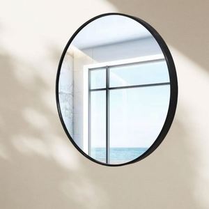 Espejo Colgante de Metal Negro Grande de Estilo Clásico Contemporáneo, Diseño Moderno para Dormitorio, Sala de Estar, Baño - Product Image 3